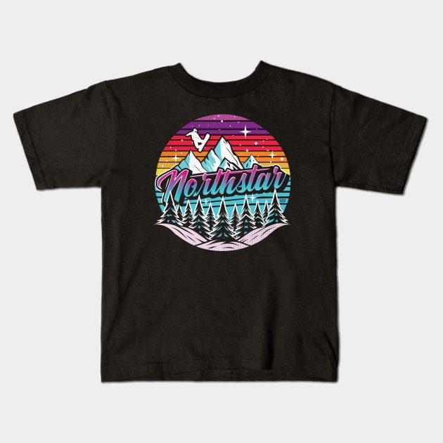 Retro 80s Northstar Ski Kids T-Shirt by Surrealcoin777